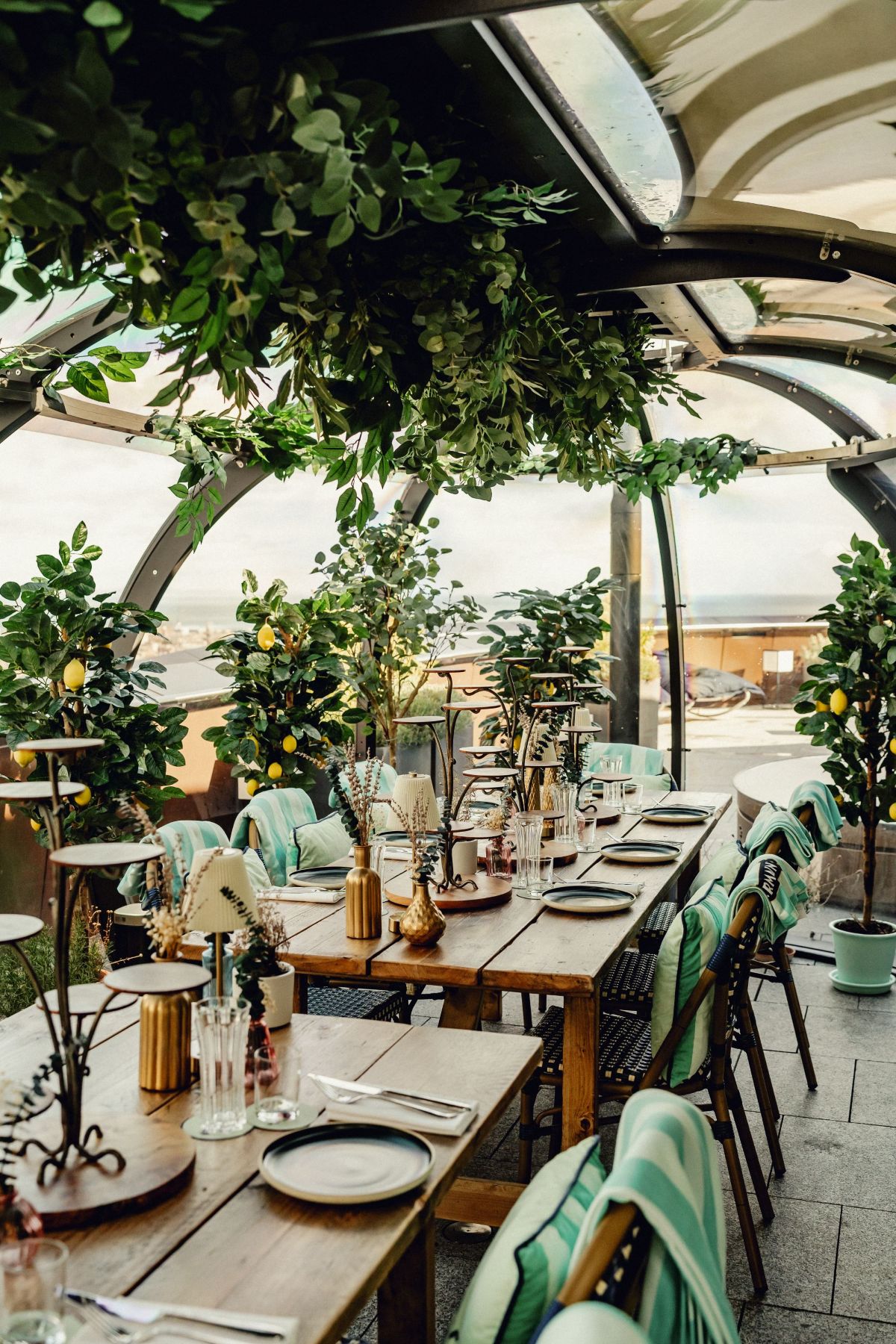 Allpod Stretch 3 with table laid and decoration 