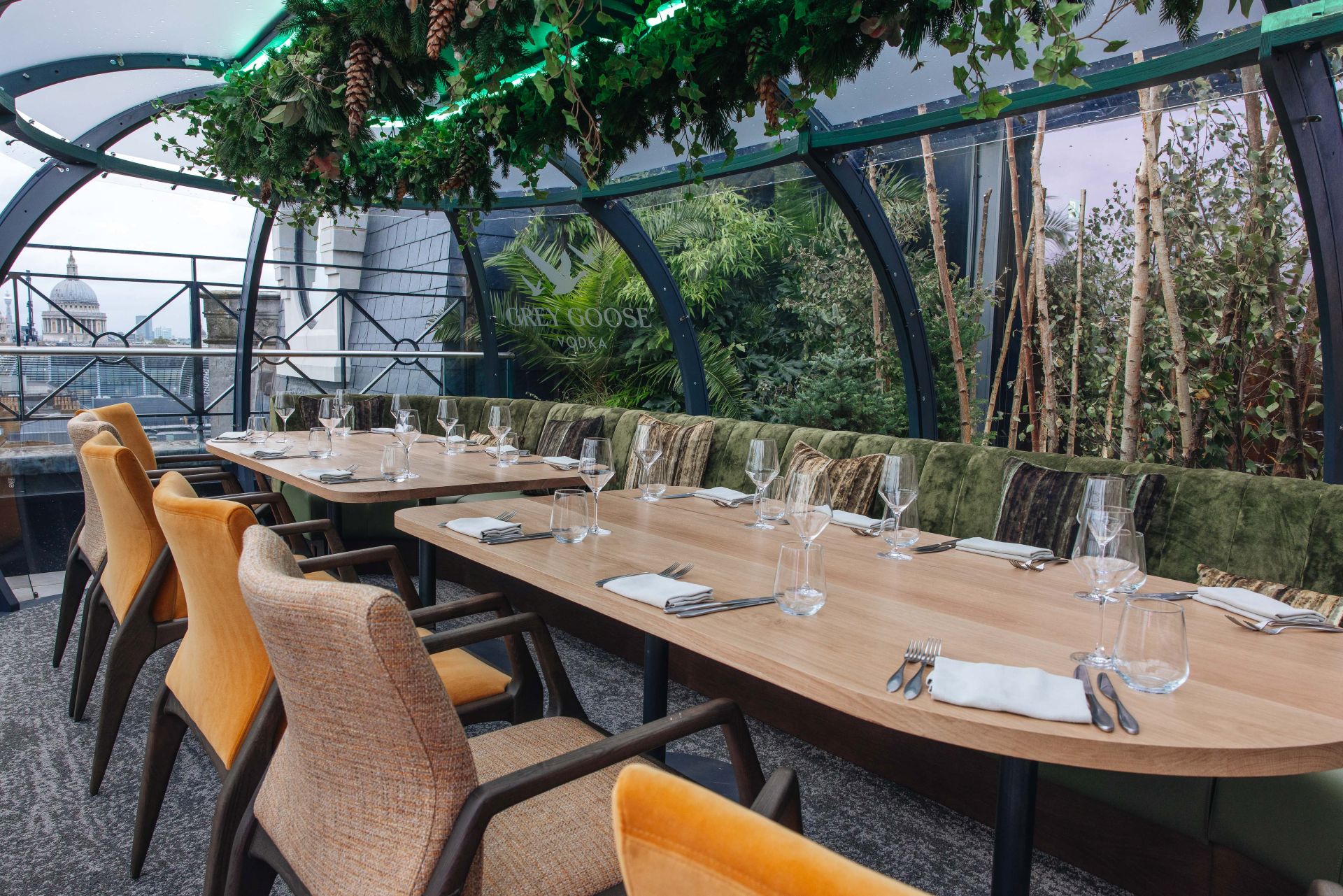 The stetch pod at the Wagtail can seat many customers 