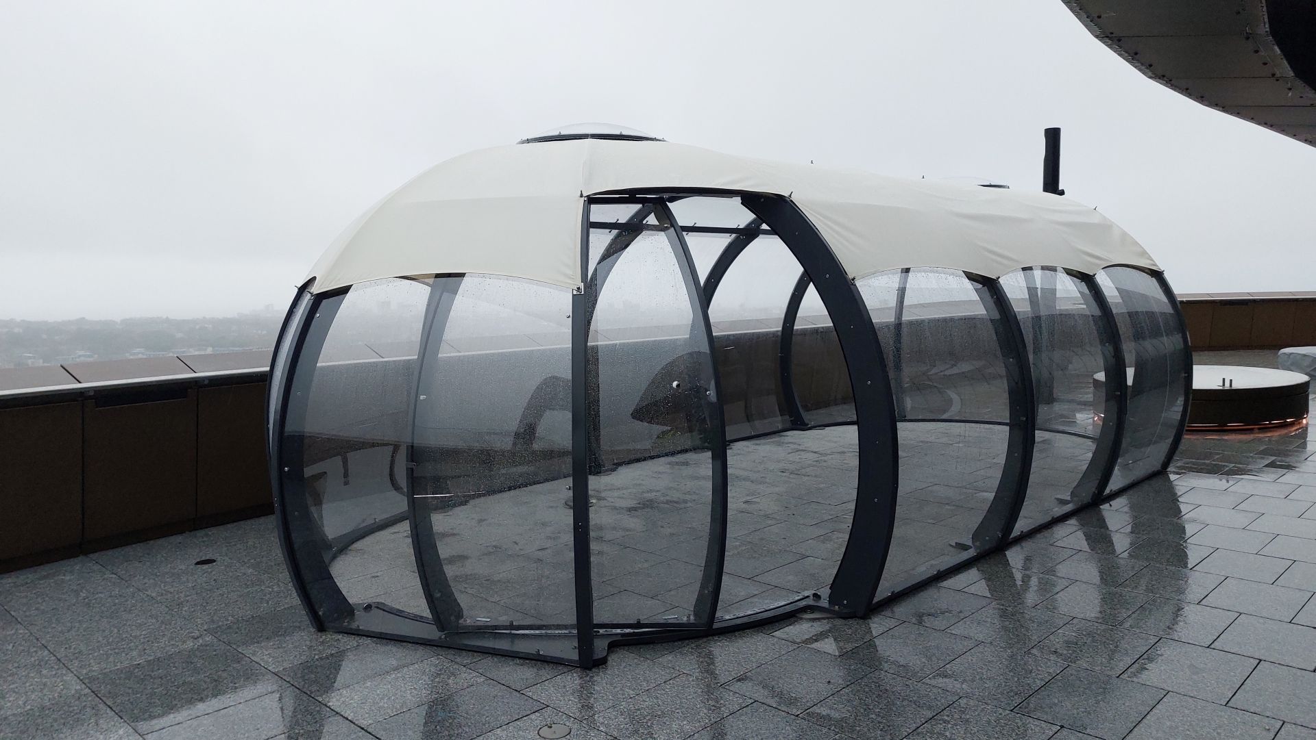 Empty party pod on the rooftop of the W Hotel in Edinburgh 