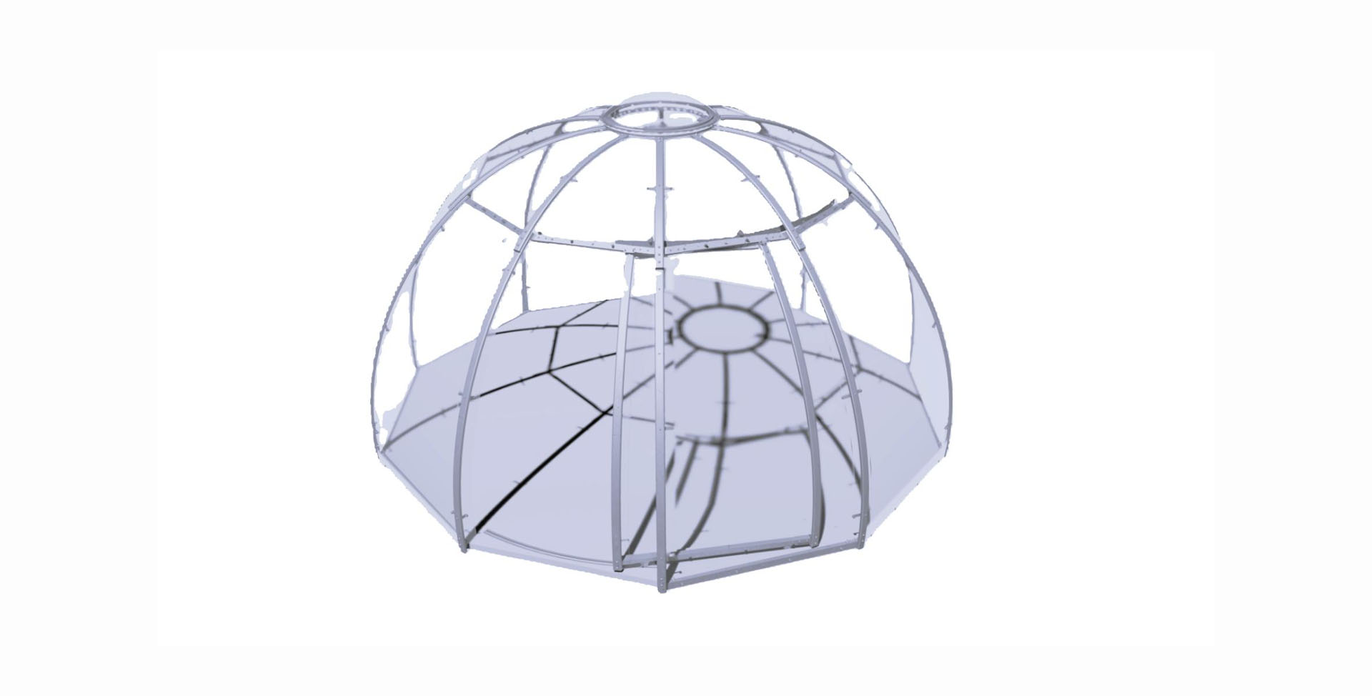 A bigger aluminium dining dome for permanent private dining 