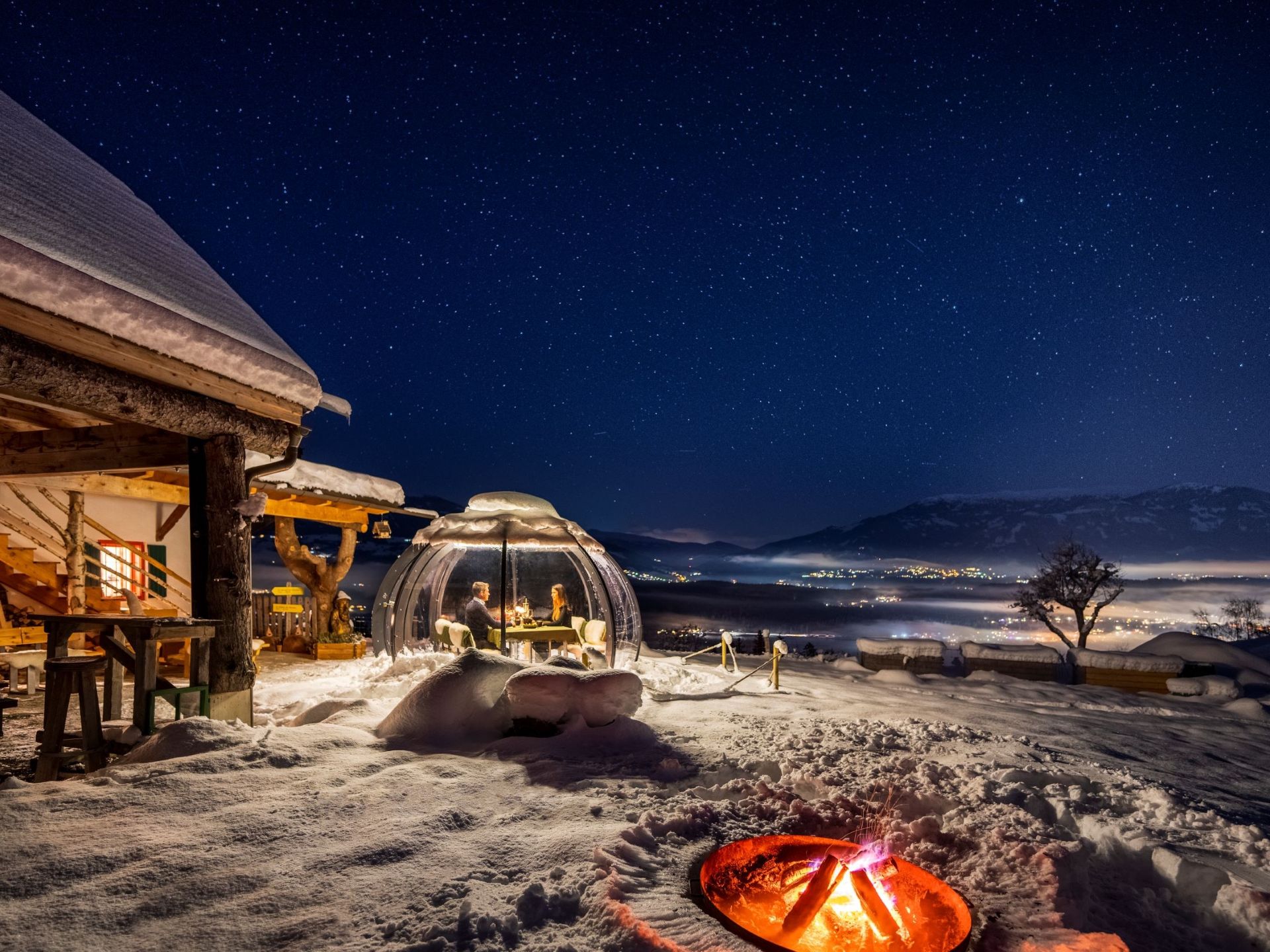 Stunning winter igloo with a romantic snow setting in Austria 